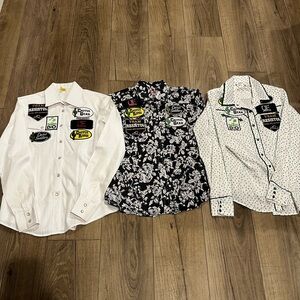 Bundle of 3 sherry cervi patched rodeo shirts